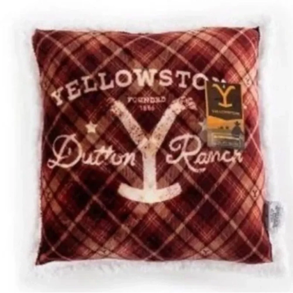 NWT Yellowstone Silk Touch Pillow With Sherpa Back, 22
